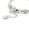 Tarnish Resistant 304 Stainless Steel European Style Round Snake Chains Bracelets STAS-J015-02-3