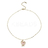 Heart Light Gold Brass Micro Pave Cubic Zirconia Pendant Necklaces NJEW-E105-09KCG-01-2