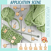 Wood Mushroom House Pendant Locking Stitch Markers HJEW-NB00121-5