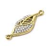 304 Stainless Steel Crystal Rhinestone Leaf Connector Charms LS-STAS-V003-06G-2