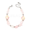 Natural Rose Quartz Chip Beads & Synthetic Turquoise Beaded Bracelets for Women BJEW-JB12416-02-2