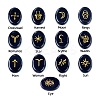 Oval Natural Obsidian Rune Stones PW-WG63123-04-1