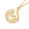 Ion Plating(IP) 304 Stainless Steel Whale Tail Pendant Necklace for Women NJEW-F294-06G-1