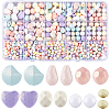 580Pcs 7 Styles Opaque Acrylic Beads SACR-SP0001-24-1