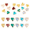 15Pcs Brass Micro Pave Cubic Zirconia with Glass Charms KK-TA0001-81-2