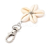 Star Copper Wire Wrapped Natural Mixed Cowrie Shell Pendant Decorations HJEW-JM03271-02-4