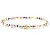 Bohemian Glass Seed Bead & Brass Beads Stretch Bracelets for Women DR1565-10-1