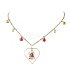 Christmas Bell Alloy Enamel Pendant Necklace & Dangle Earrings Sets SJEW-JS01344-3