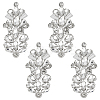 4Pcs Glass Rhinestone Embroider Thread Hotfix Rhinestone Iron on/Sew On Patches PATC-OC0001-01A-1