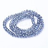 Electroplate Transparent Glass Beads Strands EGLA-A034-T8mm-Y04-2