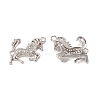 Brass Micro Pave Clear Cubic Zirconia Connector Charms KK-E068-VB019-1