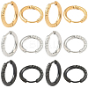 24Pcs 3 Colors 303 Stainless Steel Textured Hoop Earrings for Women EJEW-SC0001-80-1