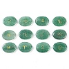 12Pcs 12 Styles Twelve Constellation Natural Green Aventurine Flat Oval Links Connector Charms G-K359-05A-1