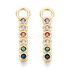 Brass Pave Cubic Zirconia Pendants KK-T077-59G-1