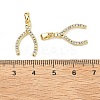 Brass Micro Pave Clear Cubic Zirconia Pendants KK-H254-13G-3