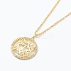Brass Micro Pave Clear Cubic Zirconia Pendant Necklaces NJEW-J059-01T-1