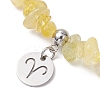 Natural Citrine Chip Beaded Stretch Bracelets BJEW-JB11133-03-3
