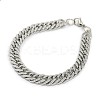 Tarnish Resistant Fashionable 304 Stainless Steel Cuban Link Chain Bracelets STAS-A028-B064P-1