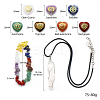 7 Chakras Heart-Shaped Healing Crystals Set DJEW-PW0024-01-2
