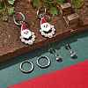 3 Pairs 3 Styles Christmas 304 Stainless Steel Hoop & Stud Earring Sets for Women EJEW-K279-15P-3