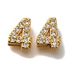 Rack Plating Number Brass Micro Pave Clear Cubic Zirconia Silde Charms KK-A231-13E-1