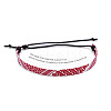 Arab Scarf Style Cloth with Wax Cord Braided Bracelets FS-WG12D4A-01-2