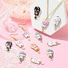 40Pcs 5 Style Alloy Printed Pendants FIND-CJ0001-27-6