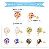 10 pairs 5 Colors Handmade Millefiori Lampwork Earring Stud Settings and Ear Nuts EJEW-UN0001-55-5