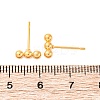 201 Stainless Steel Beaded Horizontal Bar Stud Earrings with 316 Stainless Steel Pin for Women X-STAS-K238-01G-2