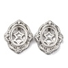 Brass Micro Pave Clear Cubic Zirconia Cabochon Settings KK-U074-03P-1