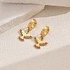 Golden 201 Stainless Steel Eagle Hoop Earrings BK5328-2-1