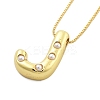 Brass & Plastic Pearl Letter Pendant Box Chain Necklaces for Women NJEW-U017-01G-10-2