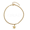 Summer Beach 304 Stainless Steel Starfish Charms 3 Layer Anklets for Women LS-AJEW-F068-01G-5