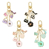 Flower/Bag/Heart Alloy Enamel Pendant Decoration HJEW-FS00025-04-4
