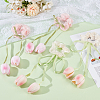 4Pcs 2 Colors Tulip Polyester Elastic Hair Accessories OHAR-CY0001-15-4