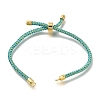 Braided Cotton Cord Slider Bracelet Making MAK-R001-01G-27-1