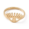 Ion Plating(IP) 201 Stainless Steel Evil Eye Adjustable Ring for Women LS-RJEW-K238-13G-1