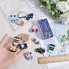 12Pcs 12 Style Food Grade Eco-Friendly Silicone Focal Beads SIL-SC0001-36-3