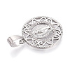 Brass Micro Pave Clear Cubic Zirconia Pendants KK-N268-53P-2