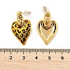 Leopard Print Brass Enamel Stud Earrings for Women EJEW-U055-12E-G-3