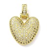 Brass Micro Pave Clear Cubic Zirconia Pendants KK-M279-01G-V-1