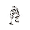 Alloy Frog Front Back Stud Earrings for Men Women LS-EJEW-H088-01AS-1