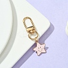 Star with Smiling Face Alloy Enamel Pendant Decorations HJEW-YW00010-05-1