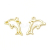 Rack Plating Alloy Dolphin Open Back Bezel Charms FIND-G052-39LG-1