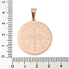Ion Plating(IP)Trendy Necklace Findings Flat Round with San Benito 304 Stainless Steel Pendants STAS-L012-A07RG-3