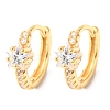 Star 925 Sterling Silver Micro Pave Clear Cubic Zirconia Hoop Earrings EJEW-K317-07G-4