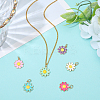 6Pcs 6 Colors Brass Enamel Pendants KK-BBC0021-50-3