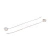 Crystal Rhinestone Flat Round Long Dangle Stud Earrings EJEW-A067-06P-3
