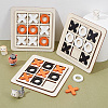  3 Sets 3 Colors Wood Tic Tac Toe Board Game AJEW-NB0005-35-4