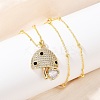 Brass Micro Pave Cubic Zirconia Pendant Necklaces LS-NJEW-Q041-04G-4